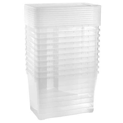 Afbeelding van Grizzly Opbergdozen met deksel, stapelbare dozen van transparante kunststof, voor kleding, schoenen, speelgoed, knutselen, 10 l, 55 x 34 20 cm, stuks
