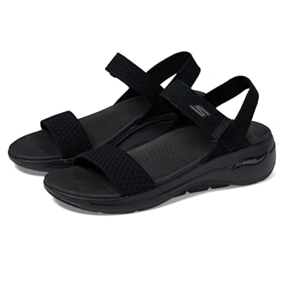 Afbeelding van Skechers Archfit GO WALK Dames Sandalen, Dames, Maat: 36, Zwart Textiel