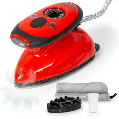 Afbeelding van Duronic SI2 RD Reisstoomstrijkijzer, 375 W, licht en compact, 762 g, antiaanbaklaag, 50 ml tank, met borstel draagtas