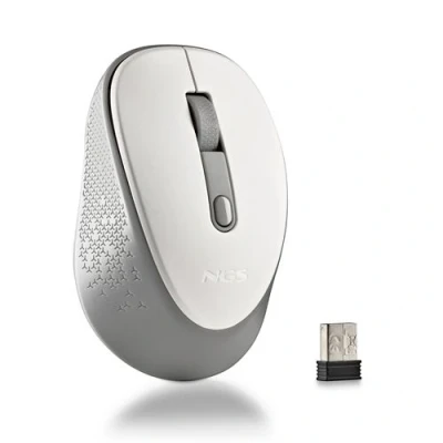 Image de NGS DEW Souris droitiers et gauchers optique 2 boutons sans fil 2.4 GHz récepteur USB blanc Pour la vente au détail boîte de suspension