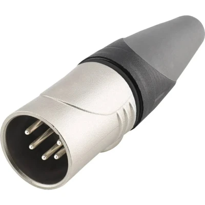 Afbeelding van Hicon HI X5CM HD XLR connector Stekker, recht Aantal polen: 5 Zwart, Zilver 1 stuk(s)