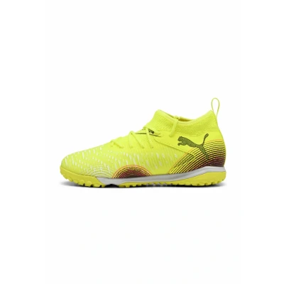 Afbeelding van Puma Future 8 Match Voetbalschoenen met kunststof noppen voor kinderen, Maat: 35.5, Yellow alert black sun struck Textiel/ synthetisch