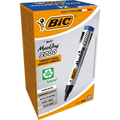 Afbeelding van BIC Marking 2000 ECOlutions Permanente Markers Medium Kogelpunt Blauw Doos van 12 Stuks