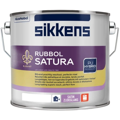 Afbeelding van Sikkens Rubbol Satura 2,5 liter Zijdeglansverf voor hout buiten (terpentinebasis)