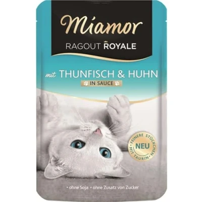 Afbeelding van Voordeelpakket Miamor Ragout Royal in Saus 22 x 100 g Kattenvoer Kip &amp; Tonijn