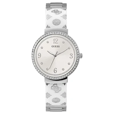 Afbeelding van Guess Motif Horloge, Dames, Maat: One Size, White