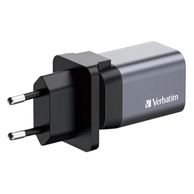 Image de Verbatim Adaptateur secteur GaN 35 Watt 3 A PD 3.0, QC 3.0 2 connecteurs de sortie (24 pin USB C, USB)