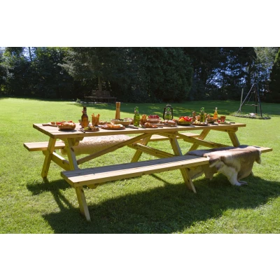 Afbeelding van Picknicktafel Deluxe 300 x 75 cm