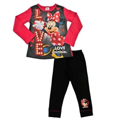 Afbeelding van Minnie Mouse pyjama maat 140 Love pyama rood met zwart