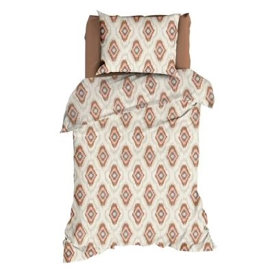 Afbeelding van Romanette Ottoman Dekbedovertrek Eenpersoons 140x200/220 cm Terra