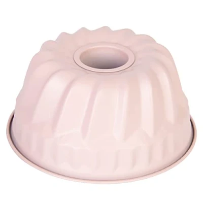 Afbeelding van wenco Mini tulbandvorm met een diameter van 18 cm, ideaal voor kleine taarten, hoogwaardige antiaanbaklaag, gemaakt robuust staal, gelijkmatige warmteverdeling, in elegant roze,