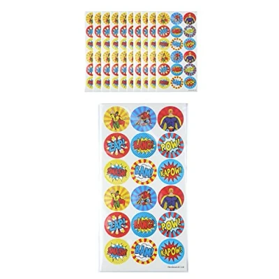 Afbeelding van Henbrandt 180 stuks grote bijpassende superheldenstickers voor leraren, schoolbeloningen, kunst en handwerk kinderen, verjaardagsfeest, verrassingszakjes, cadeaus meisjes