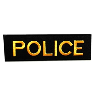 Afbeelding van POLICE lettertype Logo Patch om op te strijken applicaties, Grootte: 12,5 x 4 cm