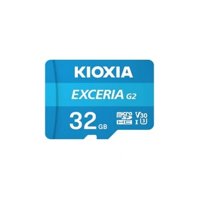 Afbeelding van Kioxia Exceria Gen2 microSDHC 32GB UHS I U3 V30 (microSDHC, 32 GB, U3, III), Geheugenkaart, Blauw