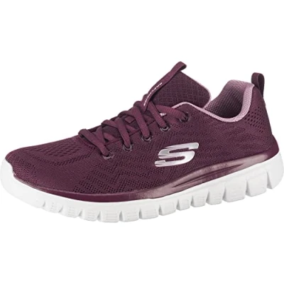 Image de Skechers Femme Baskets Graceful Get Connected, Vin, 37 EU