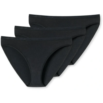 Afbeelding van Schiesser Uncover Midi slip 3 Pack 000 Black maat 40 (40) Dames Volwassenen Katoen/elastaan 173946