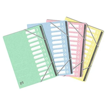 Afbeelding van OXFORD TopFile+ map met 12 vakken, A4, omslag, verschillende kleuren, pastelkleuren