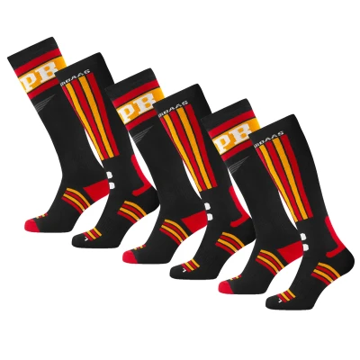 Afbeelding van Poederbaas Skisokken 6 pack Swedish Black &amp; Red 39/42