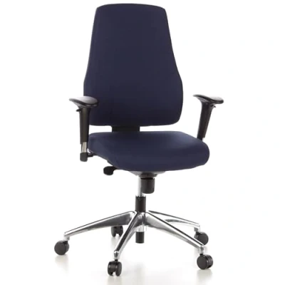 Afbeelding van Bureaustoel Verstelbare Armleuning Stof Blauw Ergonomisch