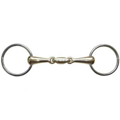 Afbeelding van Harrys Horse Watertrens Dubbelgebroken gold brass grijs maat:12,5