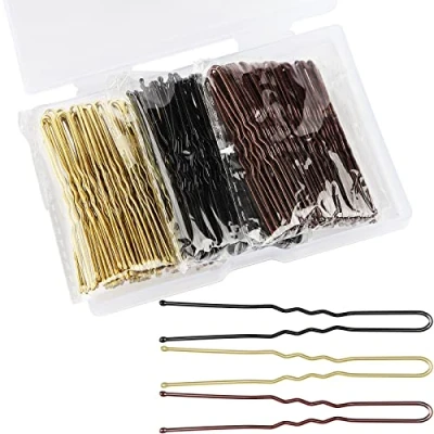 Afbeelding van Mbsomnus 150 stuks U vormige haarspelden 6 cm Metalen Voor vrouwen en meisjes Haaraccessoires Zwart, Goud, Bruin