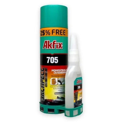 Afbeelding van Akfix 705 Extra sterke professionele lijm 125 g met spray activator 500 ml voor universele reparaties hoge hechting