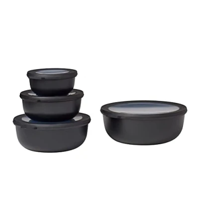 Afbeelding van Kommenset Cirqula set/4 laag Nordic Black Mepal