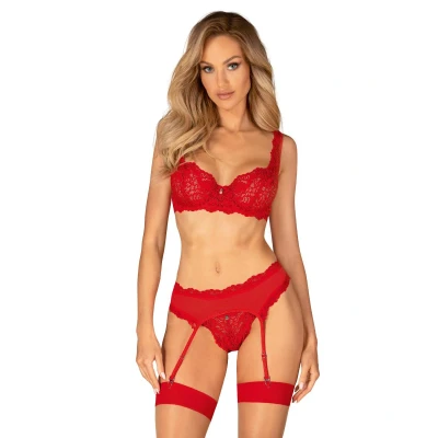 Afbeelding van Obsessive Amor Cherris Driedelige Set Rood