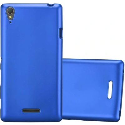 Afbeelding van Cadorabo Hoesje geschikt voor Sony Xperia T3 in METAAL BLAUW Beschermhoes gemaakt van flexibel TPU silicone Case Cover