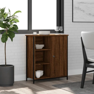Afbeelding van Dressoir 70x30x80 cm bewerkt hout bruin eikenkleur