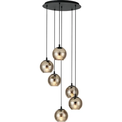 Afbeelding van Eglo Hanglamp Lemorieta 6x Glas Goudkleurig Goud
