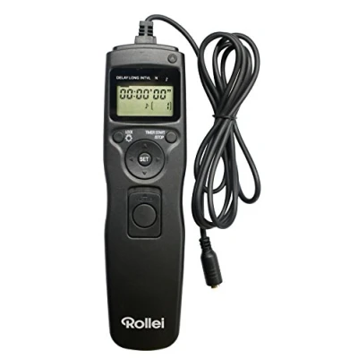 Afbeelding van Rollei Fuji intervalometer gemakkelijk afleesbaar lcd display met achtergrondverlichting en instelbare belichtingstijd tussen 1 sec. tot 100 uur zwart