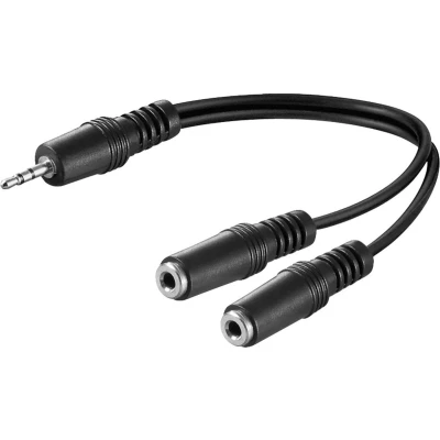 Afbeelding van Goobay Audio Y adapterkabel (3,5 mm stereo) jackplug 3,5 plug (3 pins, &gt; 2x 3,