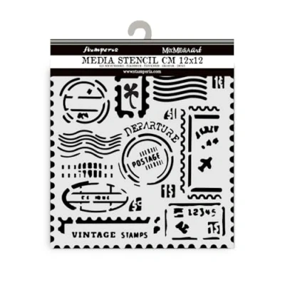 Afbeelding van Stamperia Dikke sjablonen voor scrapbooking, albums, kaarten, bullet journals, enz. Flexibel materiaal, gemakkelijk schoon te maken, perfect vrije tijd, knutselen en geschenken (reistype,