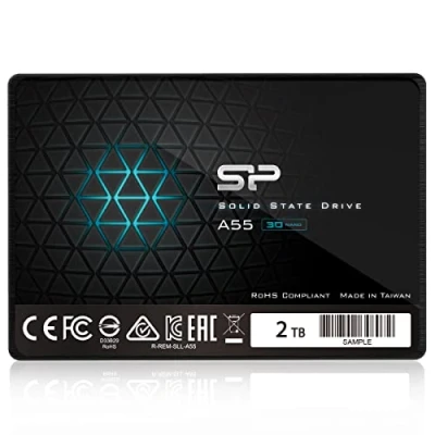 Afbeelding van Silicon Power SSD 2TB 3D NAND A55 SLC Cache Performance Boost 2,5&quot; SATA III 7mm (0,28&quot;) interne Solid State Drive