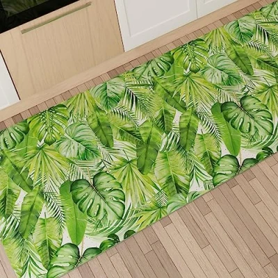 Afbeelding van PETTI Artigiani Italiani keukentapijt, antislip, wasbaar, hal, keuken, 52 x 180 cm, tropisch patroon 05, 100% Made in Italy