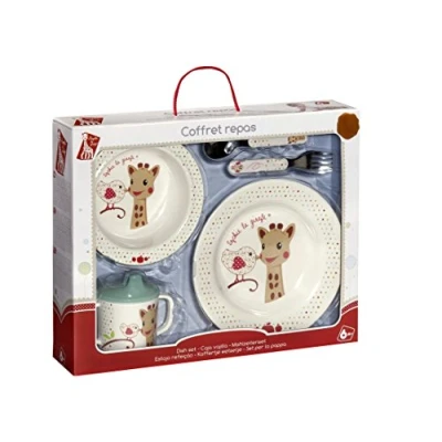 Image de Vulli Fresh Touch Sophie la Girafe Coffret Repas Mélamine Version Kiwi