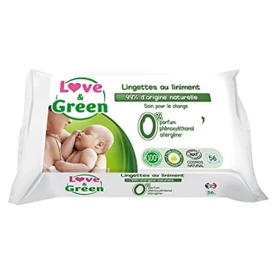 Afbeelding van Love &amp; Green Inwrijfdoekjes 56 Doekjes