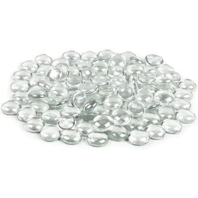 Afbeelding van ARSUK Decoratieve kiezelstenen van glas, stenen ronde kralen, stenen, edelstenen (170 180 stuks/0,955 kg, transparante kiezels)