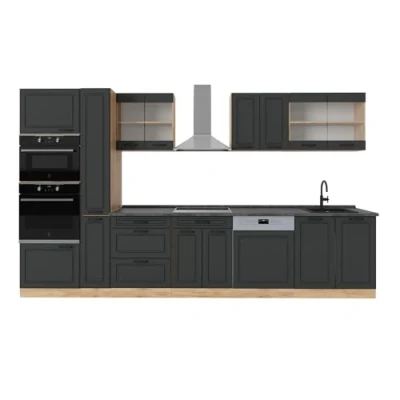 Afbeelding van Vicco Complete keuken R Line, Antraciet landhuis/gouden eik, 350 cm , WB