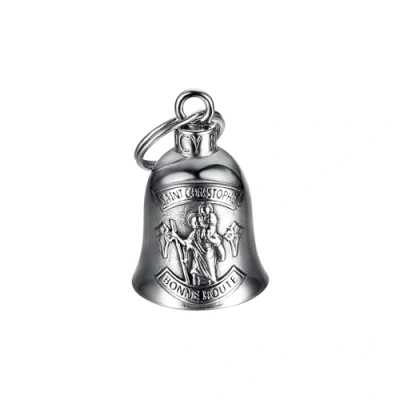 Afbeelding van Mocy Bell Moto Saint Christophorus goede route Guardian Gremlin roestvrij staal zilver, Zie beschrijving, see description