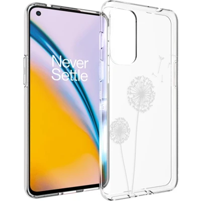 Afbeelding van iMoshion hoesje Siliconen Geschikt voor OnePlus Nord 2 Design Wit / Transparant Dandelion
