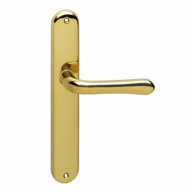 Afbeelding van Intersteel Deurkruk Saturnus op schild blind messing gelakt