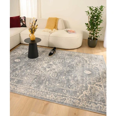 Afbeelding van Vintage Tapijt/Vloerkleed Classic Bernard Blauw/wit 160x230 Cm