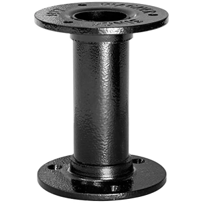 Afbeelding van Wagner 12501001 Industriële meubelvoet met twee bevestigingsplaten Ø 75 mm van gepoedercoat staal zwart 30 x 100