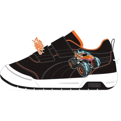 Image de PUMA x HOT WHEELS™ MONSTER TRUCKS Multiflex 2 Sneakers Kids, Chaussures, Noir/Noir/Orange Glo, 29