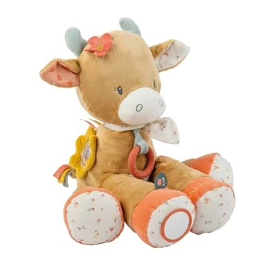 Afbeelding van Nattou Koe Mila Activiteiten Knuffel 45 cm Donker Warm Beige