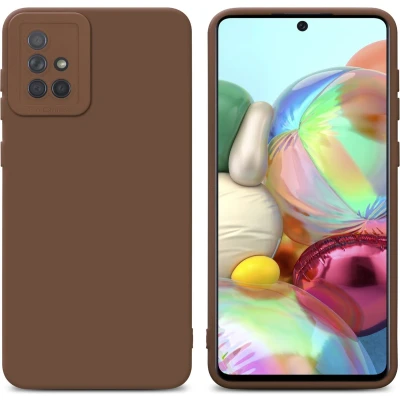 Afbeelding van Cadorabo Hoesje geschikt voor Samsung Galaxy A71 4G in Fluid BRUIN Beschermhoes gemaakt van flexibel TPU silicone Cover Case