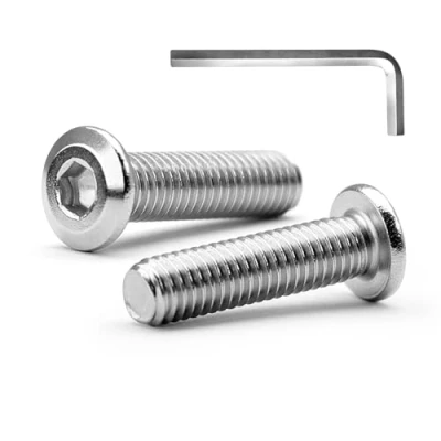 Afbeelding van MINHER M8 x 30 mm 10 pièces tête plate hexagonale encastrée vis boulons, boulons pour meubles, acier inoxydable A2 V2A, filetage complet (avec clés à bouton)