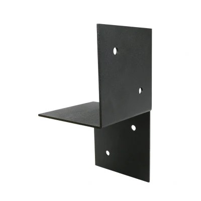 Afbeelding van Pergola Muurbevestiging Zwart Gecoat voor 9 x cm balken Rechts Per Stuk
